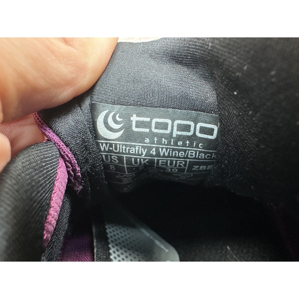 Topo Athletic Ultrafly 4 Women's Wine Purple Lace Up Running Shoes Size 8 - Picture 3 of 9